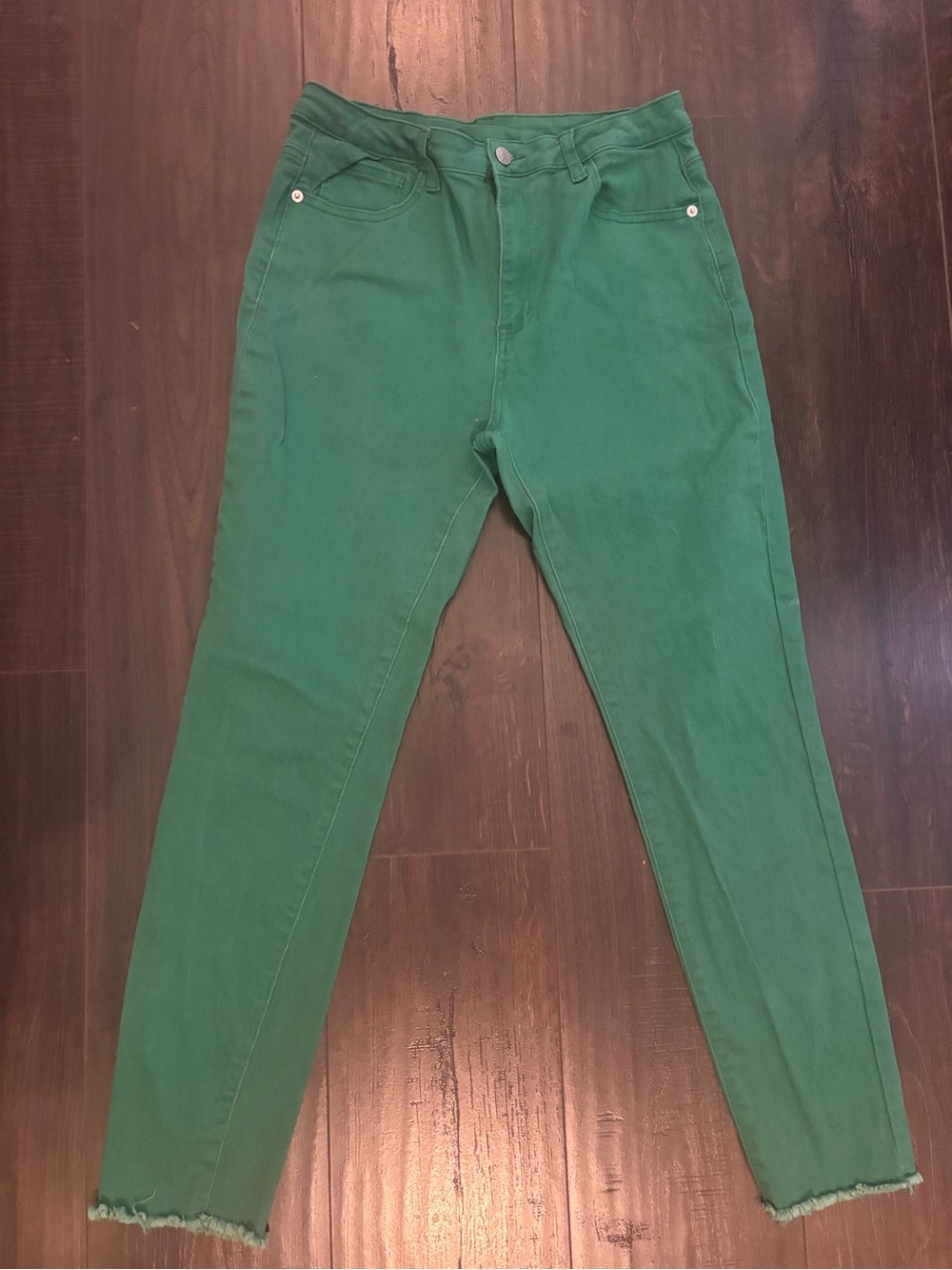 SHEIN Green High-Rise Skinny Jeans